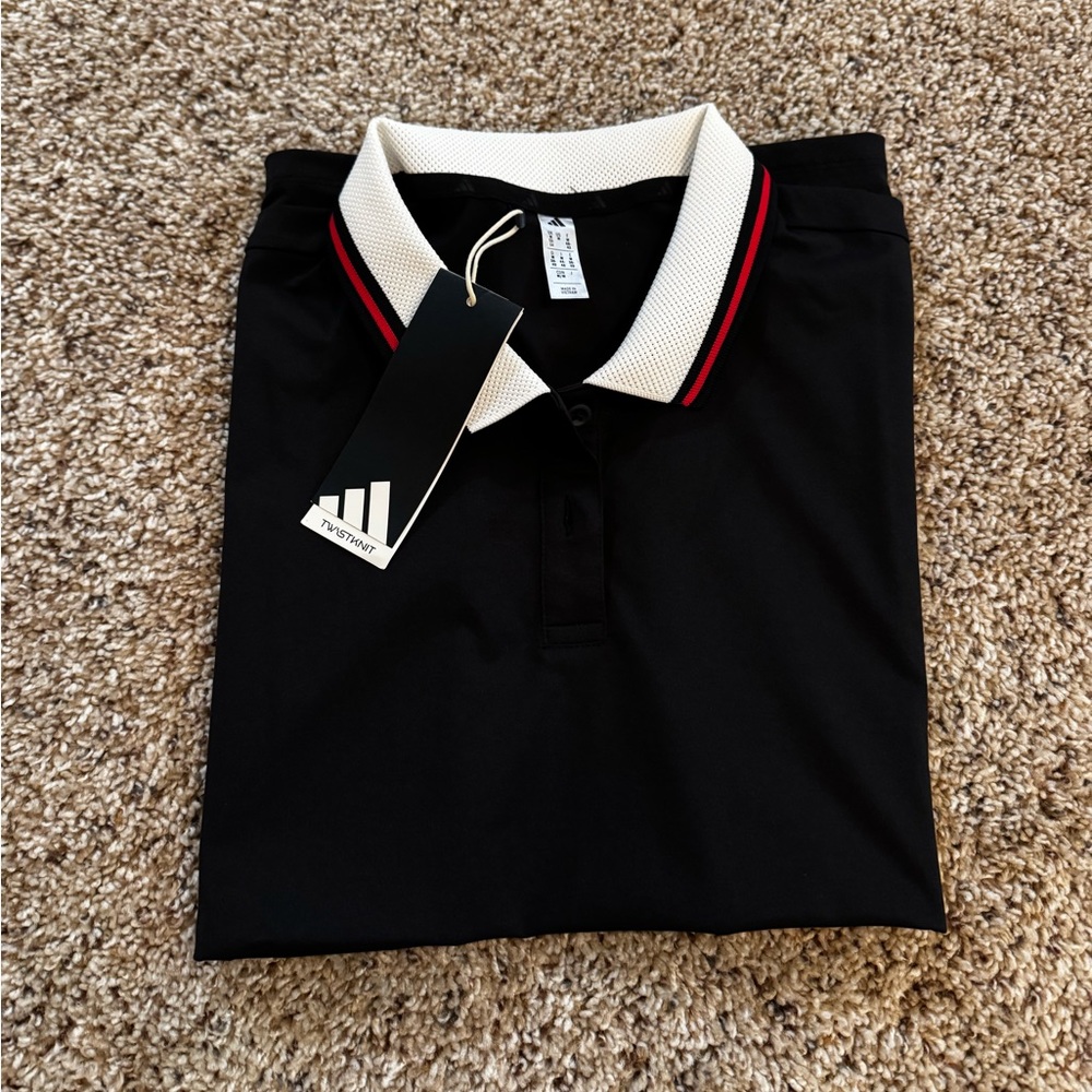 Adidas Women's Beyond The Course TWISTKNIT Sleeveless Golf Polo Shirt Black NWT